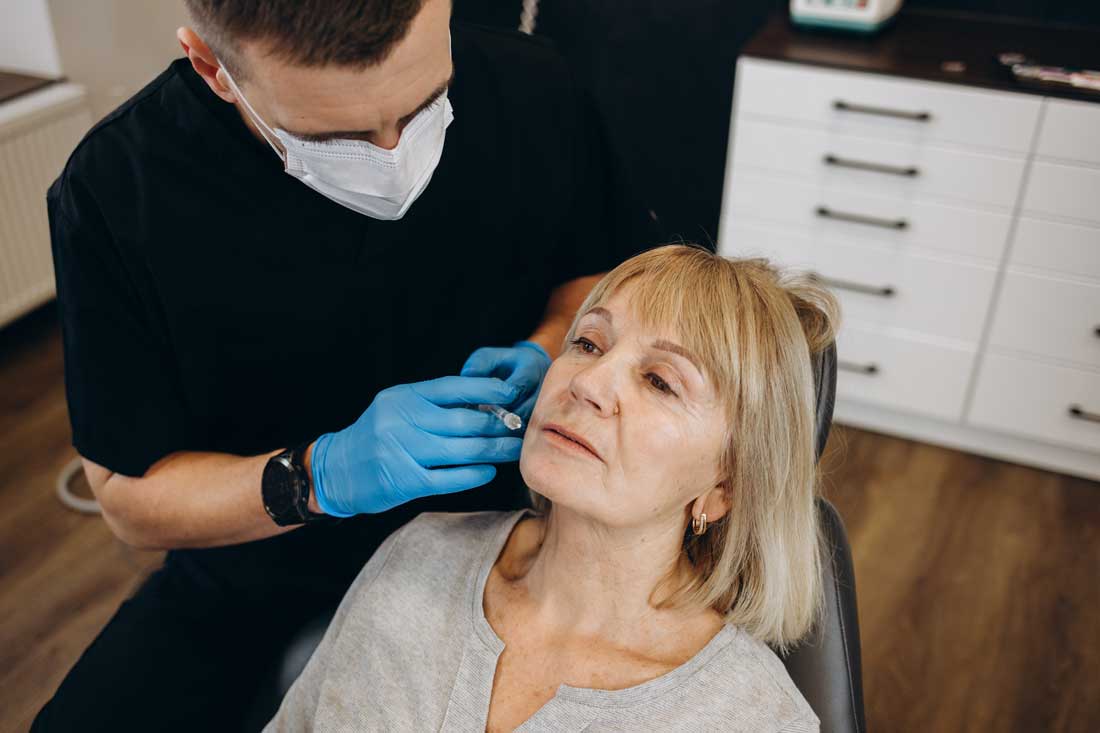Customized Botox treatment targeting facial wrinkles